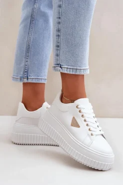 Boto Buty Sportowe Na Platformie|Sneakersy Damskie*Stylowe Sneakersy Na Masywnej Platformie Białe Vallexia