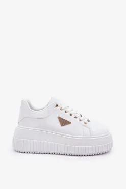 Boto Buty Sportowe Na Platformie|Sneakersy Damskie*Stylowe Sneakersy Na Masywnej Platformie Białe Vallexia