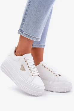 Boto Buty Sportowe Na Platformie|Sneakersy Damskie*Stylowe Sneakersy Na Masywnej Platformie Białe Vallexia