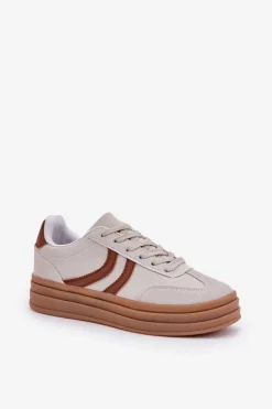 Damskie Boto Stylowe Sneakersy Na Platformie Szare Doriwa