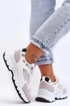 Sale Boto Sznurowane Buty Sportowe Na Platformie Białe Escape