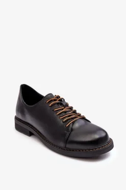 Damskie Buty damskie Vinceza Sznurowane Skórzane Damskie Półbuty Czarne Nakera