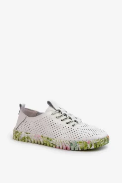 Damskie Damskie buty S.Barski Sznurowe Półbuty Damskie Ze Skóry Naturalnej Białe Farnalea