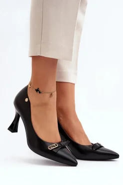 Damskie Buty damskie Vinceza Szpiki Eko Skórzane Czarne Kismetti