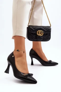 Damskie Buty damskie Vinceza Szpiki Eko Skórzane Czarne Kismetti