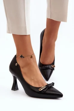 Damskie Buty damskie Vinceza Szpiki Eko Skórzane Czarne Kismetti