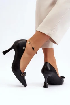 Damskie Buty damskie Vinceza Szpiki Eko Skórzane Czarne Kismetti