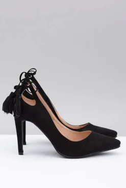 Boto Szpilki Zamszowe*Szpilki damskie Lu Boo Czarne Zamszowe Loona