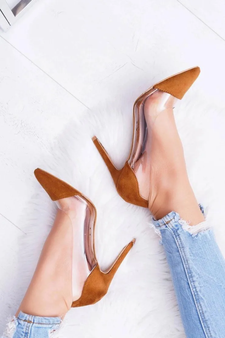 Sale Boto Szpilki Damskie Transparentne W Szpic Camel Live