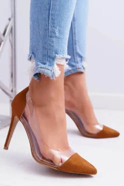 Sale Boto Szpilki Damskie Transparentne W Szpic Camel Live