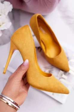 Boto Szpilki Zamszowe*Szpilki Damskie Zamszowe Żółte Yanna