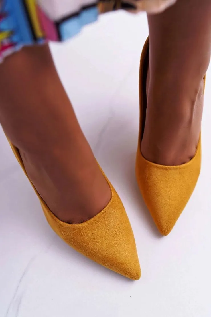 Boto Szpilki Zamszowe*Szpilki Damskie Zamszowe Żółte Yanna