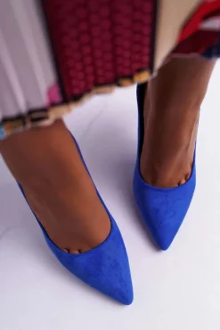 Boto Szpilki Zamszowe*Szpilki Damskie Zamszowe Niebieskie Yanna