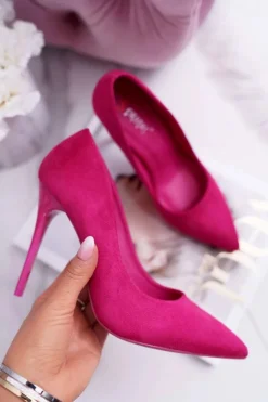 Boto Szpilki Zamszowe*Szpilki Damskie Zamszowe Fuksja Yanna