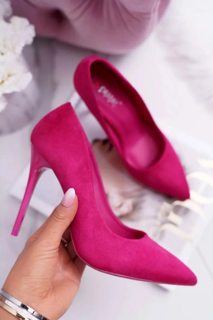 Boto Szpilki Zamszowe*Szpilki Damskie Zamszowe Fuksja Yanna