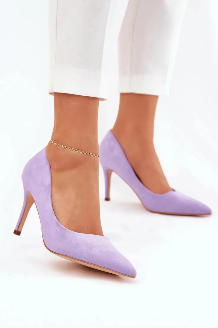 Sale Boto Szpilki Z Eko Zamszu Fioletowe Vannith