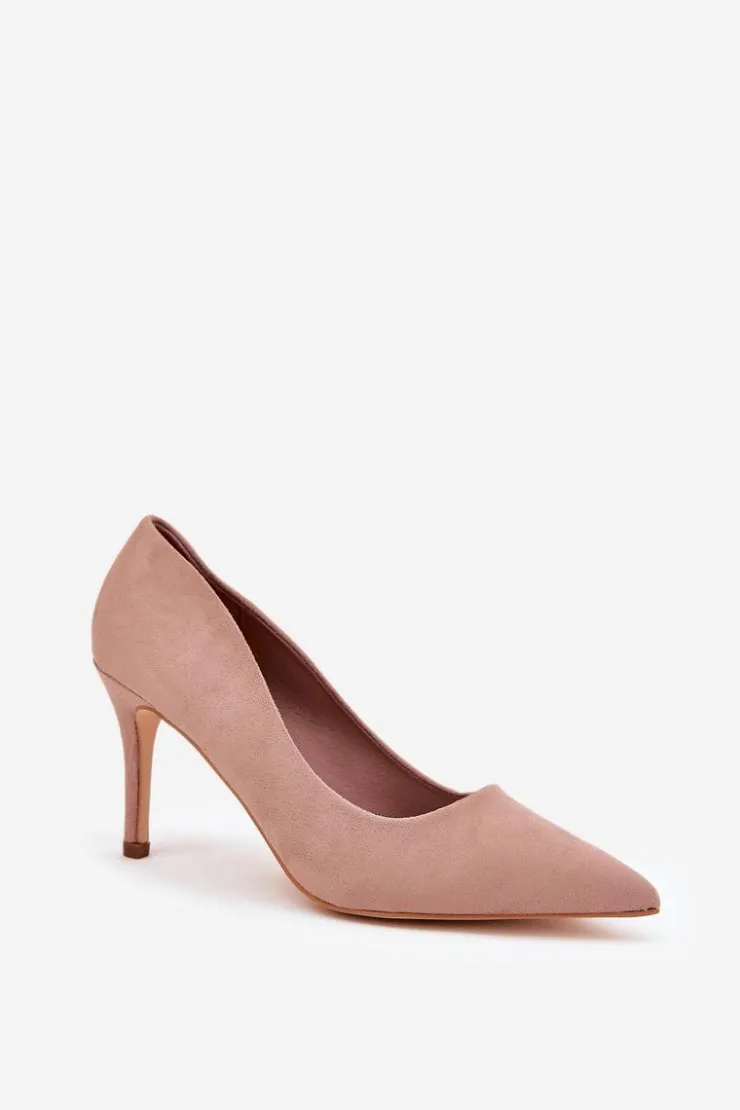 Boto Czółenka Klasyczne*Szpilki Z Eko Zamszu Khaki Vannith