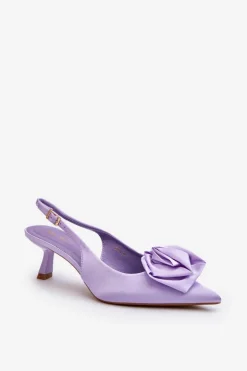 Outlet Boto Szpilki Z Ozdobą Fioletowe Ozena
