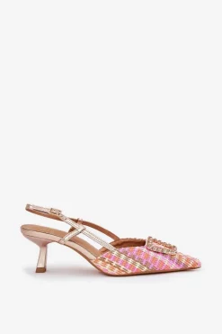 Outlet Boto Szpilki Z Ozdobą I Odkrytą Piętą Szampańskie Teminora