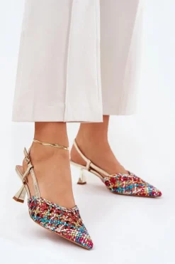 Damskie Boto Szpilki Ze Szpiczastym Noskiem I Odkrytą Piętą Multikolor Umirana