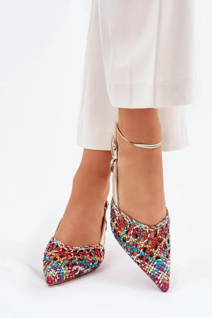 Damskie Boto Szpilki Ze Szpiczastym Noskiem I Odkrytą Piętą Multikolor Umirana