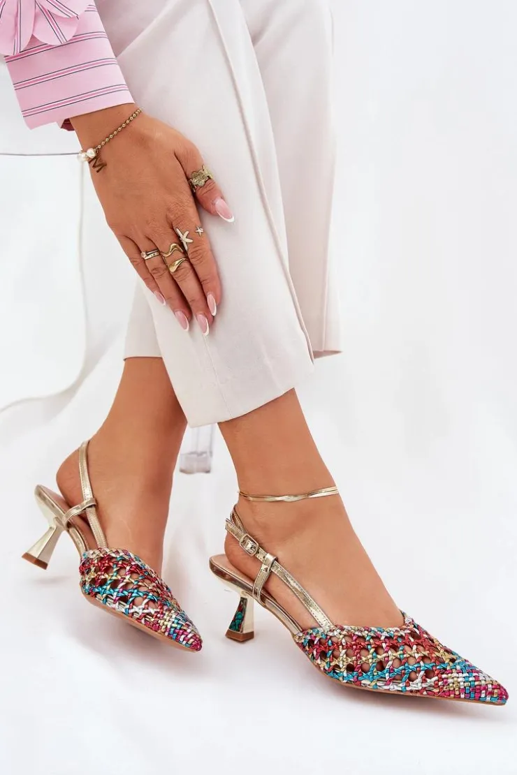 Damskie Boto Szpilki Ze Szpiczastym Noskiem I Odkrytą Piętą Multikolor Umirana