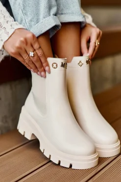 Boto Brązowe I Beżowe Botki|Botki Płaskie*Sztyblety Botki Damskie Skórzane Z Ozdobami Jasnobeżowe Lobb