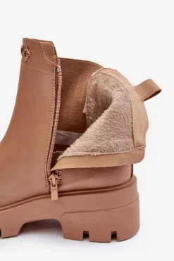 Damskie Boto Sztyblety Botki Damskie Skórzane Z Ozdobami Beżowe Lobb