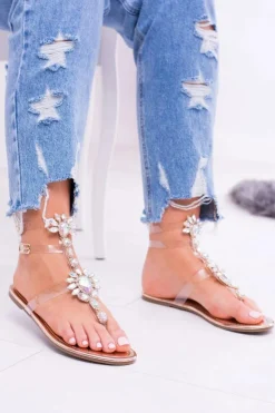 Damskie Boto Tanie Buty Lu Boo Eleganckie Złote Sandały Cyrkonie Nomire