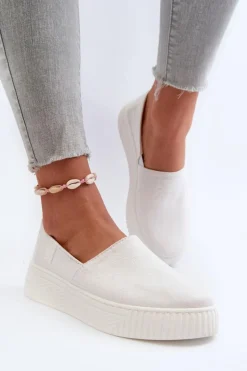 Best Big Star Shoes Tenisówki Damskie Na Platformie NN276006 Memory Foam System Białe