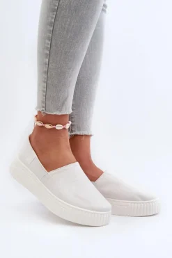 Best Big Star Shoes Tenisówki Damskie Na Platformie NN276006 Memory Foam System Białe