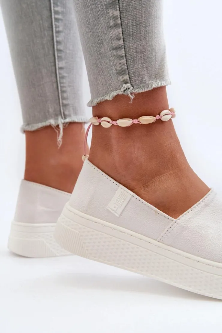 Best Big Star Shoes Tenisówki Damskie Na Platformie NN276006 Memory Foam System Białe