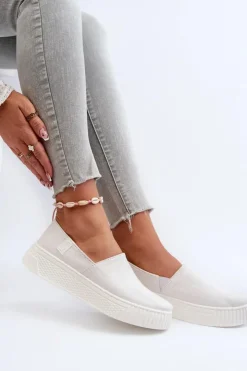 Best Big Star Shoes Tenisówki Damskie Na Platformie NN276006 Memory Foam System Białe