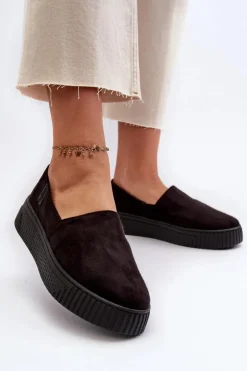 Big Star Shoes Trampki Damskie Slip-On|Trampki Damskie Big Star*Tenisówki Damskie Na Platformie NN276010 Memory Foam System Czarne