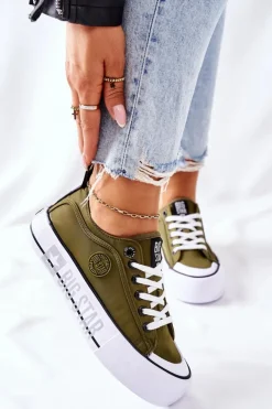Clearance Big Star Shoes Tenisówki Na Platformie BIG STAR II274024 Khaki