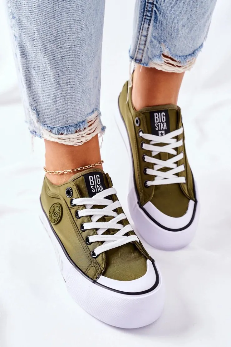 Clearance Big Star Shoes Tenisówki Na Platformie BIG STAR II274024 Khaki