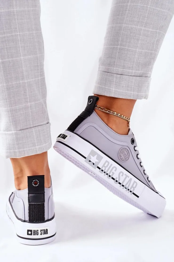 Best Big Star Shoes Tenisówki Na Platformie BIG STAR II274023 Szare