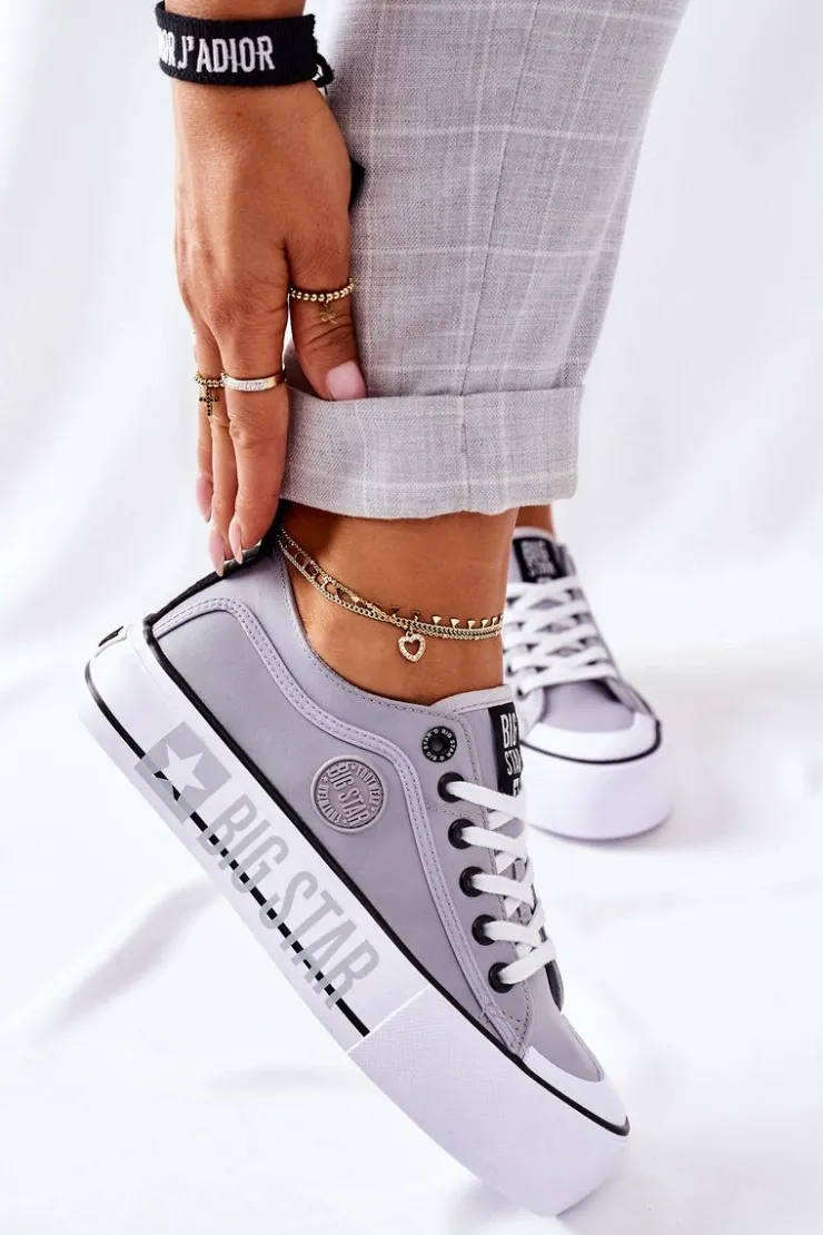 Best Big Star Shoes Tenisówki Na Platformie BIG STAR II274023 Szare