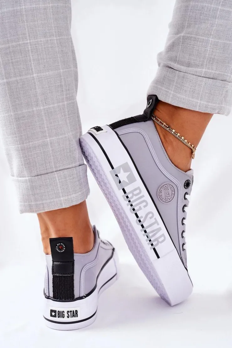 Best Big Star Shoes Tenisówki Na Platformie BIG STAR II274023 Szare
