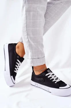 Damskie Big Star Shoes Tenisówki Na Platformie BIG STAR II274019 Czarne