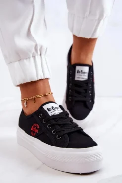 Lee Cooper Trampki Damskie Niskie*Tenisówki Na Platformie LCW-22-31-0835L Czarne