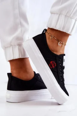 Lee Cooper Trampki Damskie Niskie*Tenisówki Na Platformie LCW-22-31-0835L Czarne