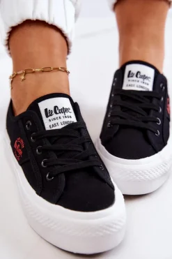 Lee Cooper Trampki Damskie Niskie*Tenisówki Na Platformie LCW-22-31-0835L Czarne