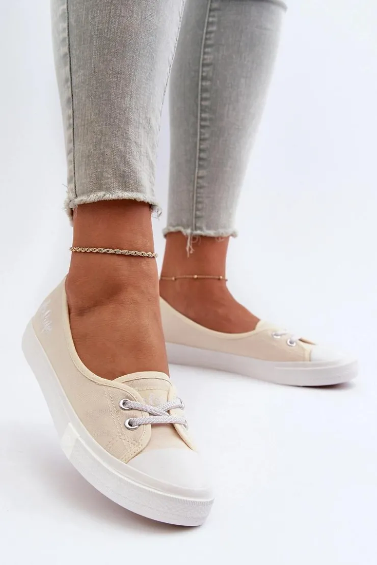 Best Lee Cooper Tenisówki Trampki Damskie LCW-24-31-2728 Beżowe