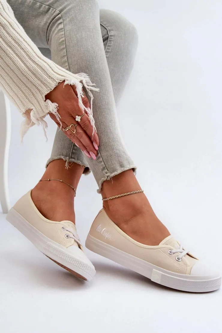 Best Lee Cooper Tenisówki Trampki Damskie LCW-24-31-2728 Beżowe