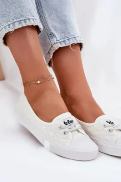 Lee Cooper Trampki Damskie Niskie*Tenisówki Trampki Damskie Z Haftem LCW-25-31-3447L Białe