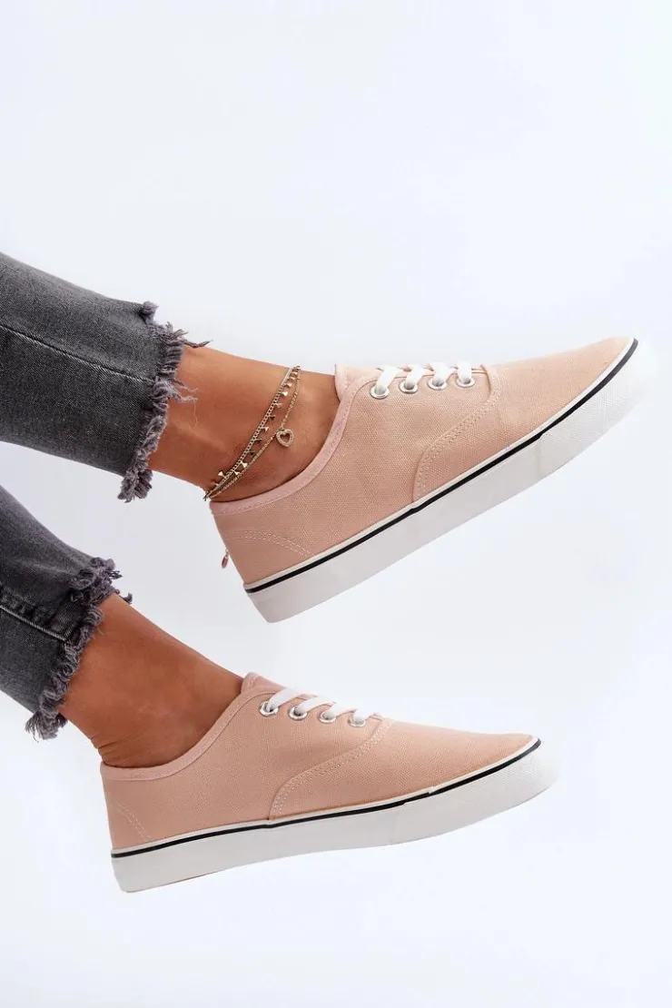 Damskie Boto Tenisówki Trampki Damskie Klasyczne Różowe Olvali