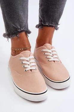 Damskie Boto Tenisówki Trampki Damskie Klasyczne Różowe Olvali