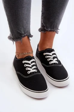 Boto Trampki Damskie Niskie*Tenisówki Trampki Damskie Klasyczne Czarne Olvali