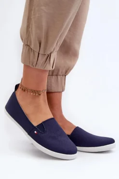 Evento Trampki Damskie Slip-On|Trampki Damskie Niskie*Tenisówki Trampki Slip-On Damskie Granatowe Adrancia Niebieski